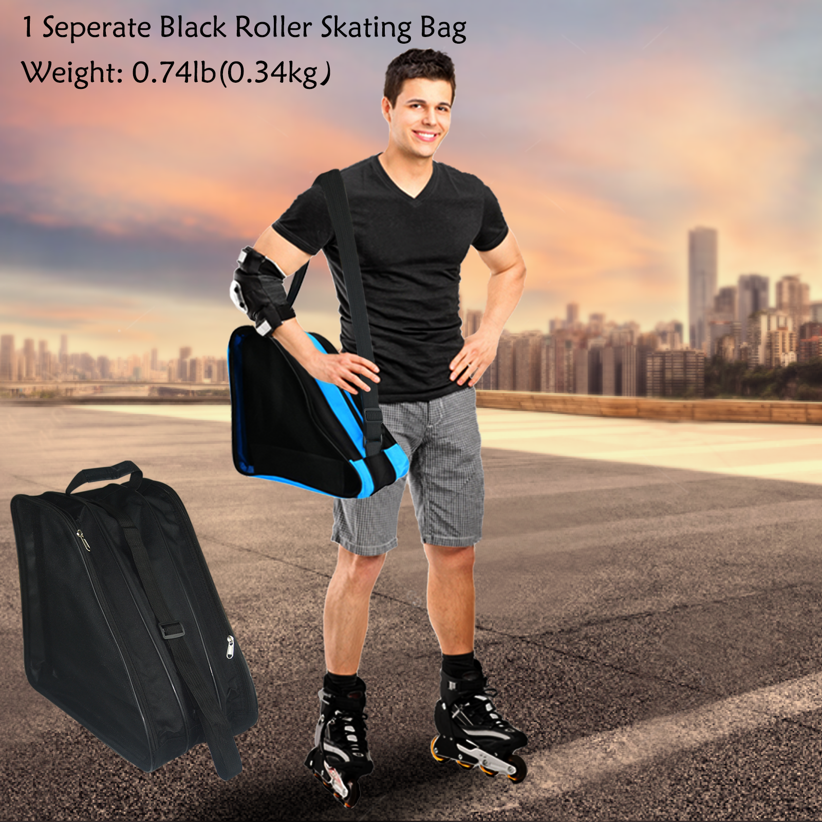 Roller Skate Bag,Ice Skate Bags Breathable Skating Bag for Girls Boys and Most Adults, Large Capacity Skate Bag Fits Quad Skates, Inline Skate and Most Roller Skate Accessories