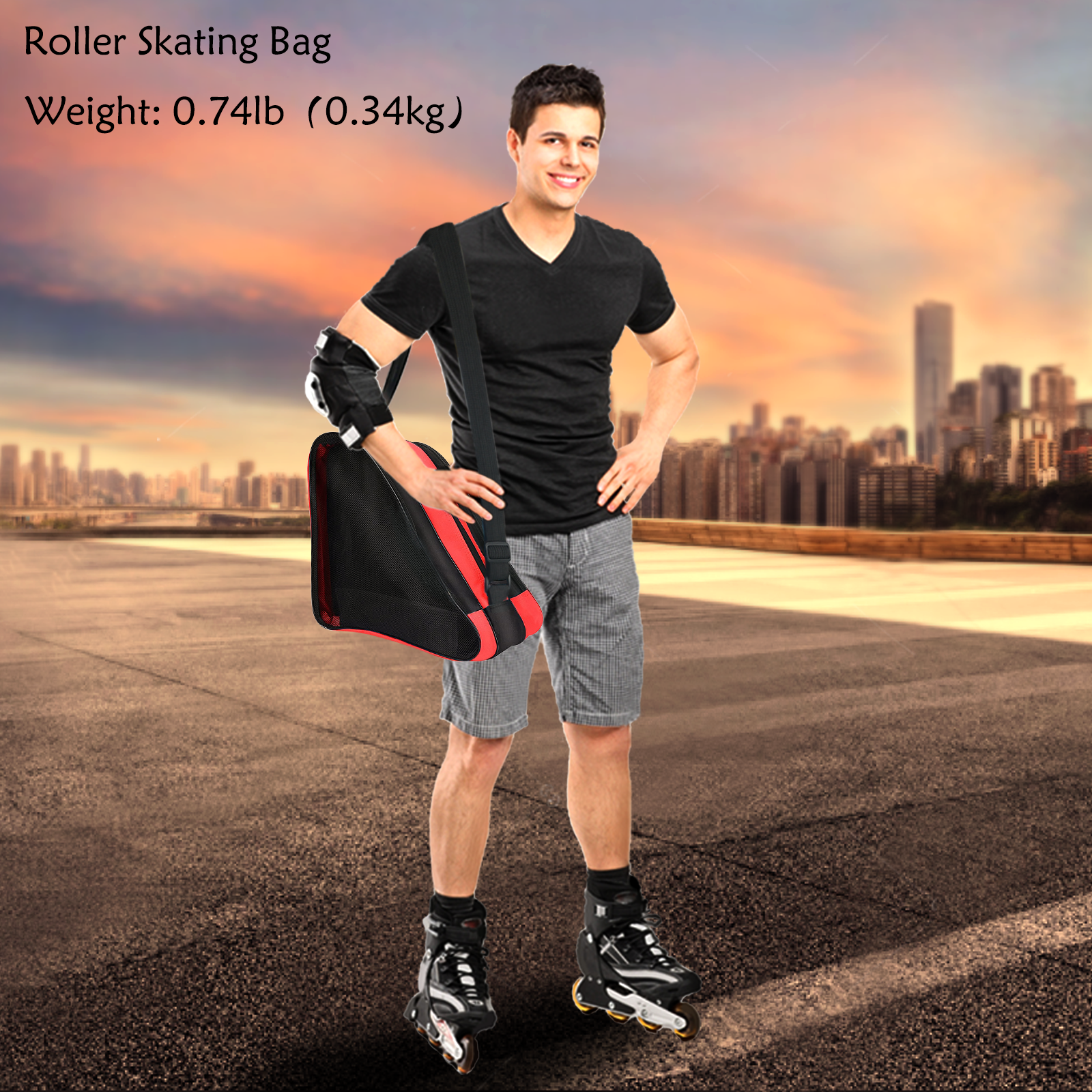 Roller Skate Bag,Ice Skate Bags Breathable Skating Bag for Girls Boys and Most Adults, Large Capacity Skate Bag Fits Quad Skates, Inline Skate and Most Roller Skate Accessories