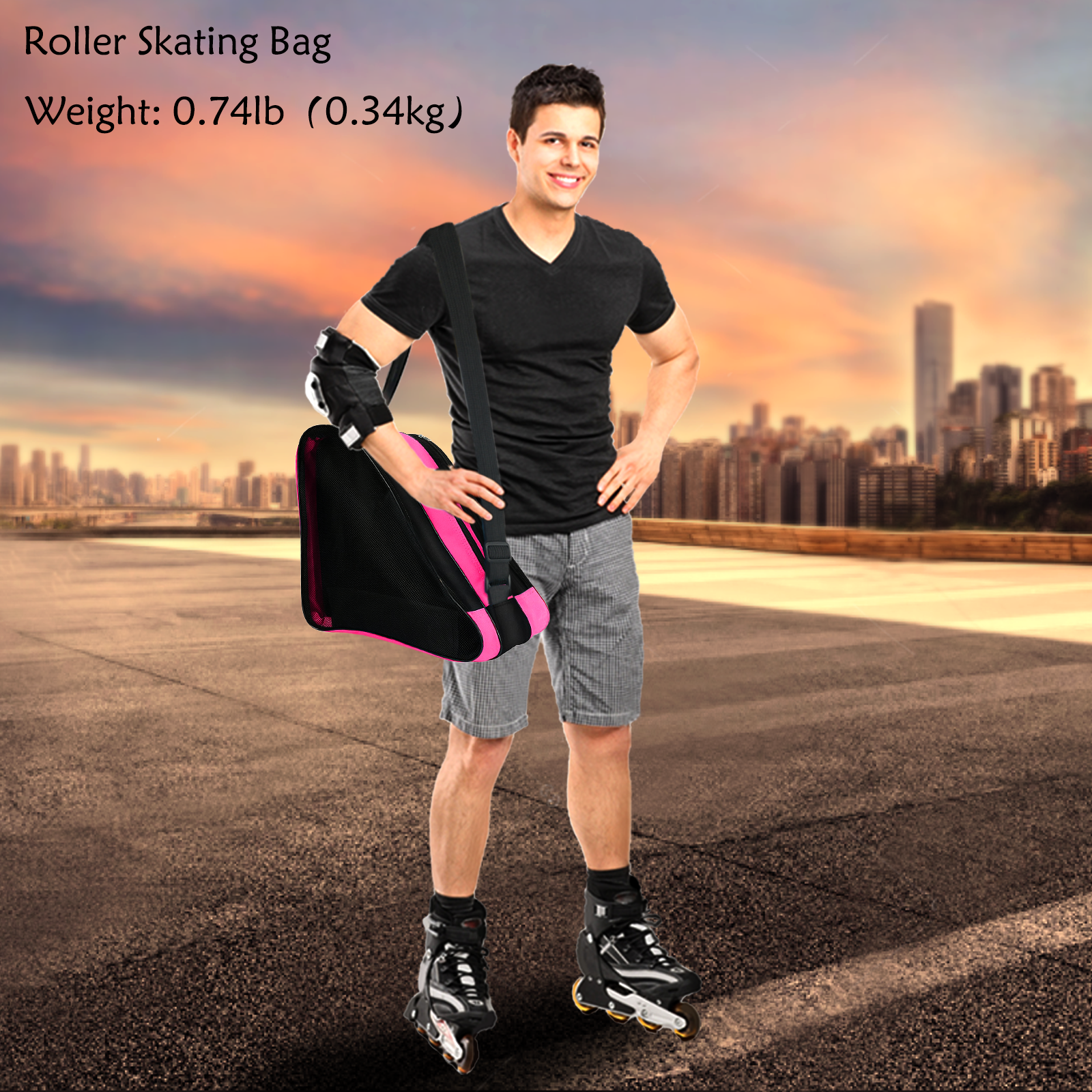 Roller Skate Bag,Ice Skate Bags Breathable Skating Bag for Girls Boys and Most Adults, Large Capacity Skate Bag Fits Quad Skates, Inline Skate and Most Roller Skate Accessories