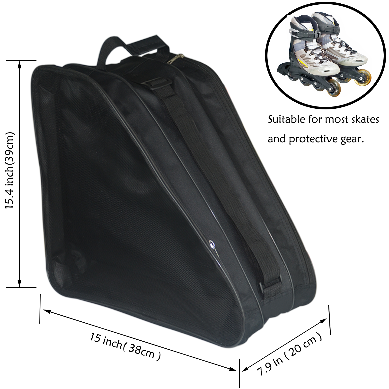 Roller Skate Bag,Ice Skate Bags Breathable Skating Bag for Girls Boys and Most Adults, Large Capacity Skate Bag Fits Quad Skates, Inline Skate and Most Roller Skate Accessories