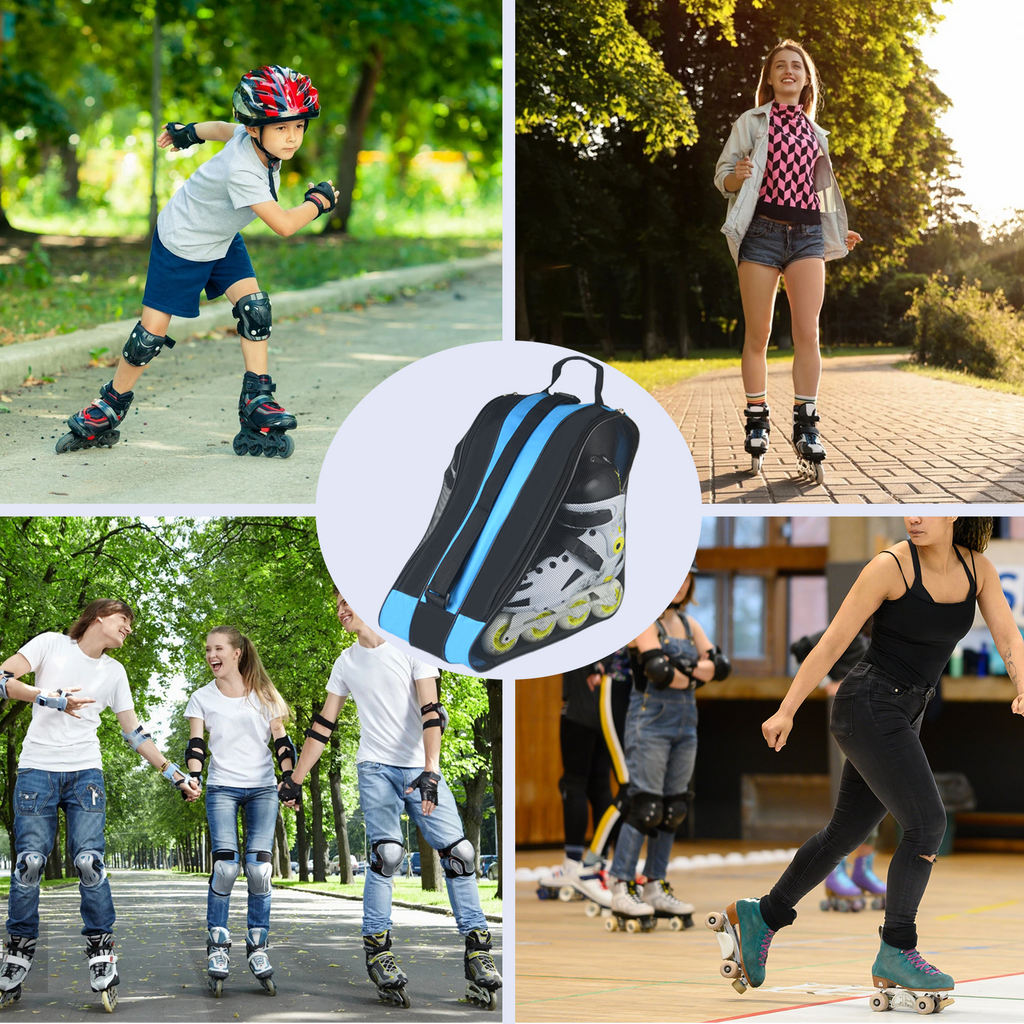 Roller Skate Bag,Ice Skate Bags Breathable Skating Bag for Girls Boys and Most Adults, Large Capacity Skate Bag Fits Quad Skates, Inline Skate and Most Roller Skate Accessories